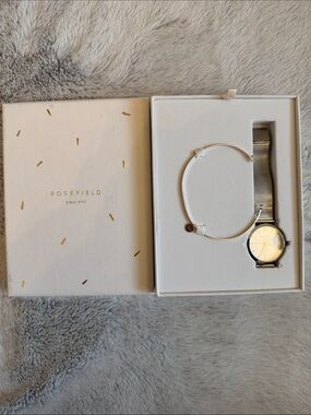 Rosefield Silver Mesh Watch & Bracelet Set
